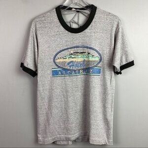 Hotel Alcatraz Open Back Vintage T-shirt Gray